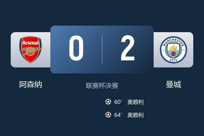 奥赖利头球双响，曼城2-0阿森纳登顶英联杯